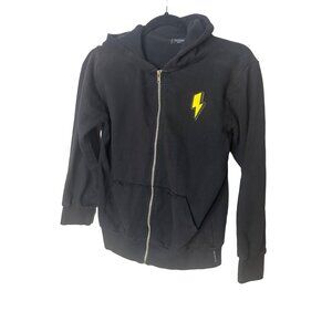 Wee‎ Monster Black Thunderbolt Zippered Hoodie Sweatshirt size 12